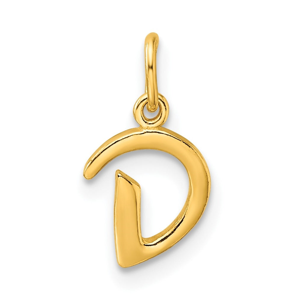 Sterling Silver Gold-tone Polished Letter D Initial Charm