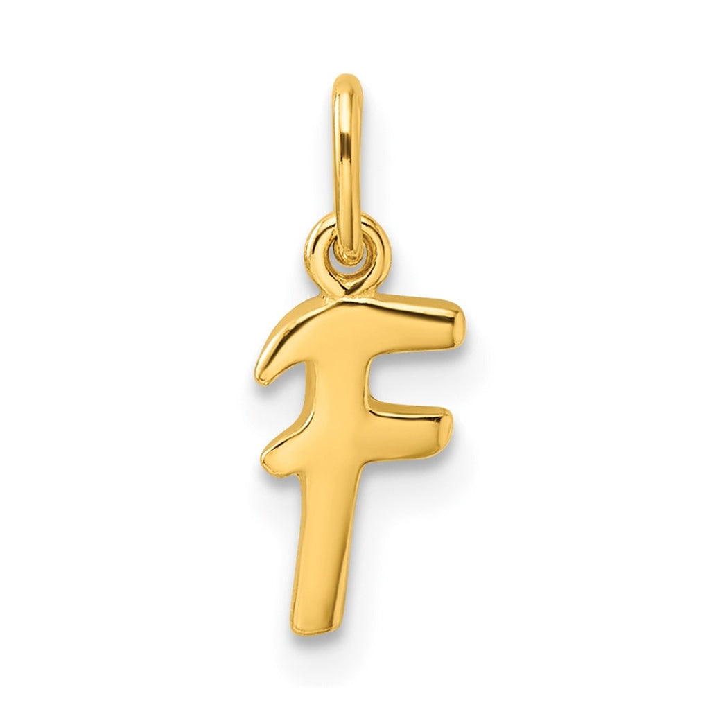 Sterling Silver Gold-tone Polished Letter F Initial Charm