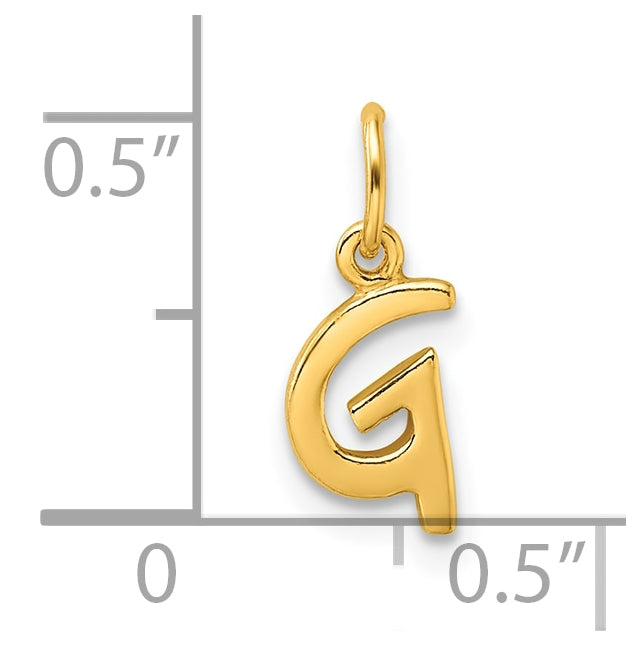 Sterling Silver Gold-tone Polished Letter G Initial Charm