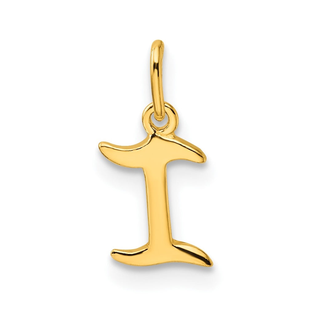 Sterling Silver Gold-tone Polished Letter I Initial Charm