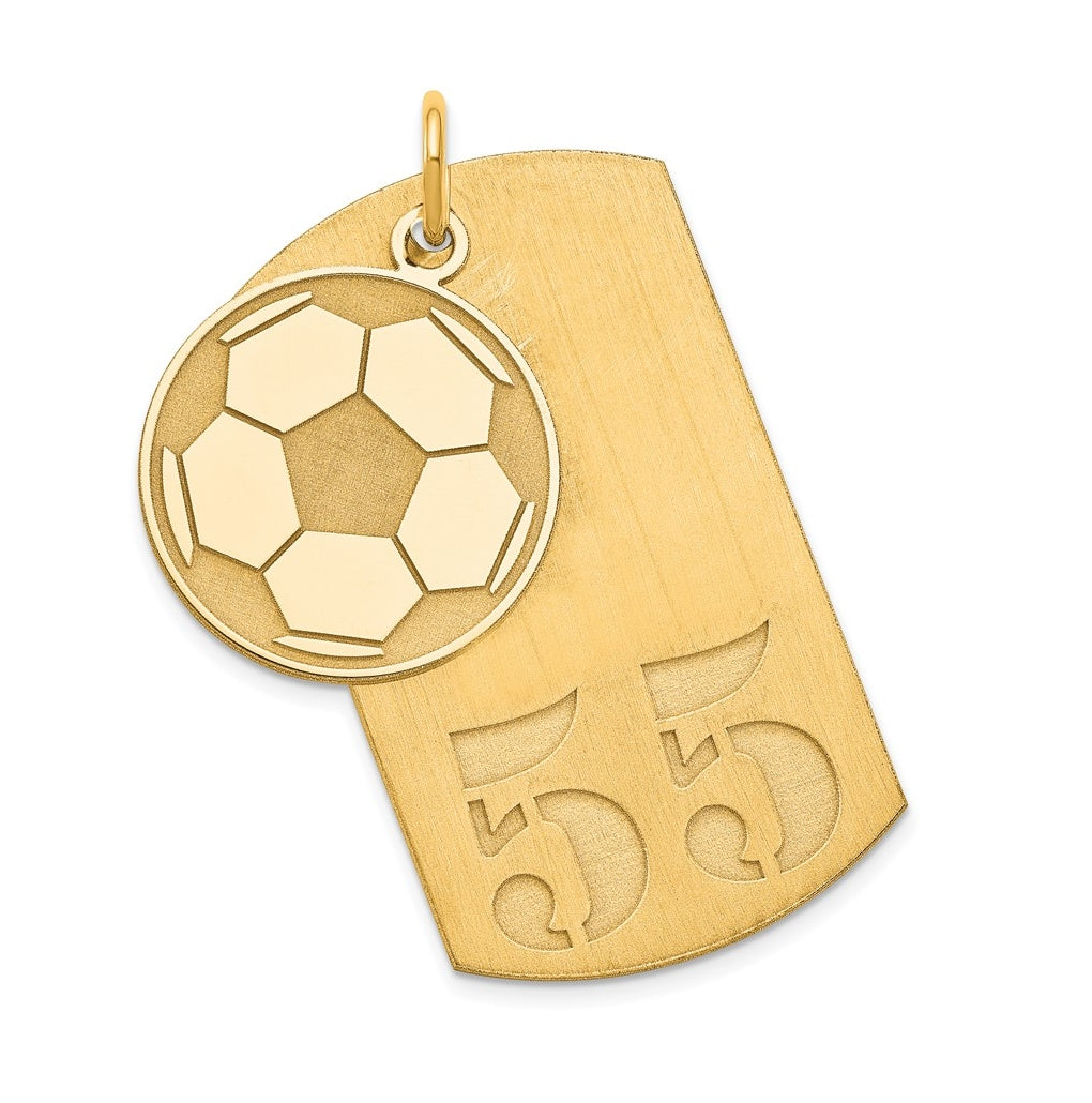 SS/Gold-plated Personalized 2-Piece Soccer Ball Dog Tag Charm