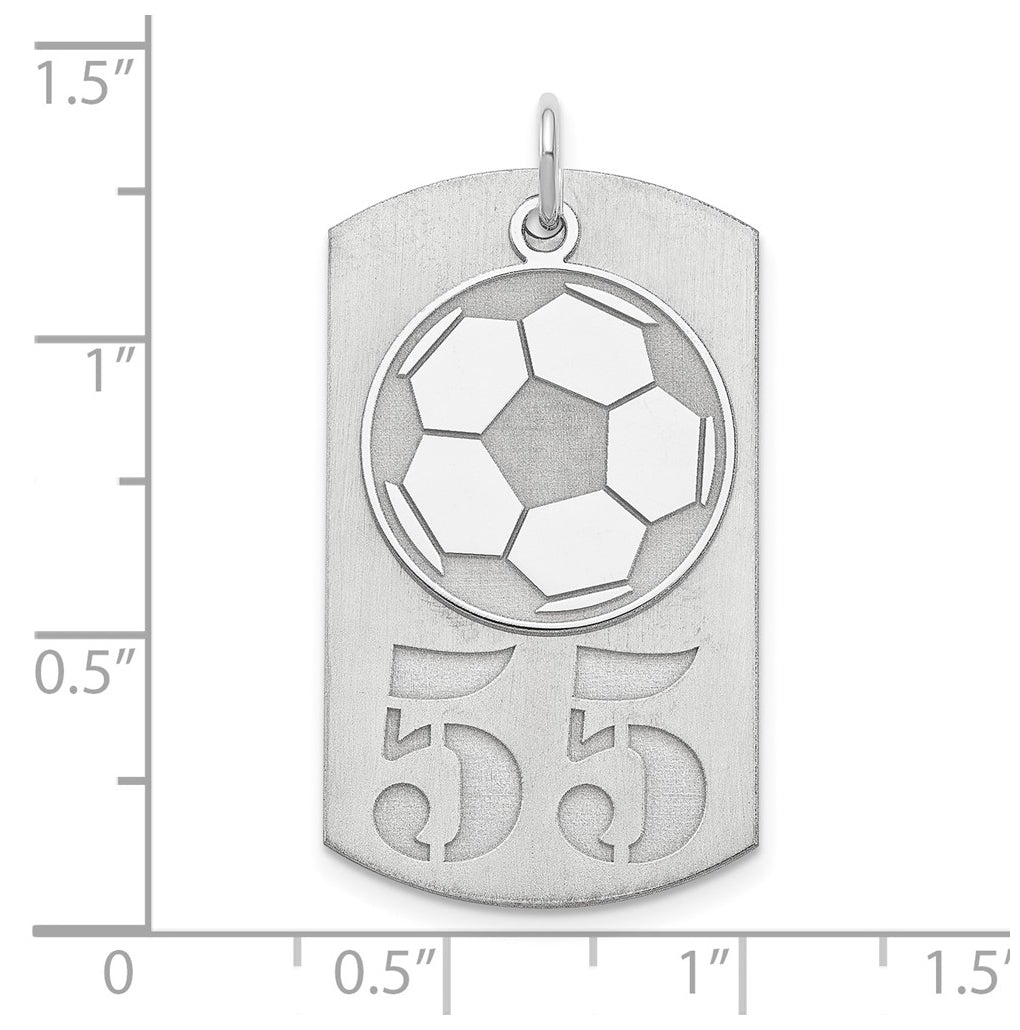 SS/Rhodium-plated Personalized 2-Piece Soccer Ball Dog Tag Charm