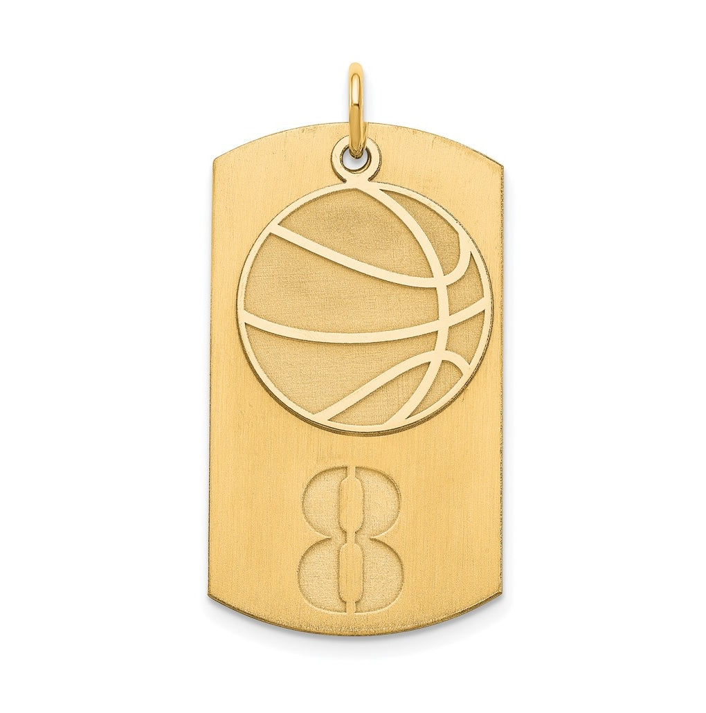 SS/Gold-plated Personalized 2-Piece Basketball Dog Tag Charm