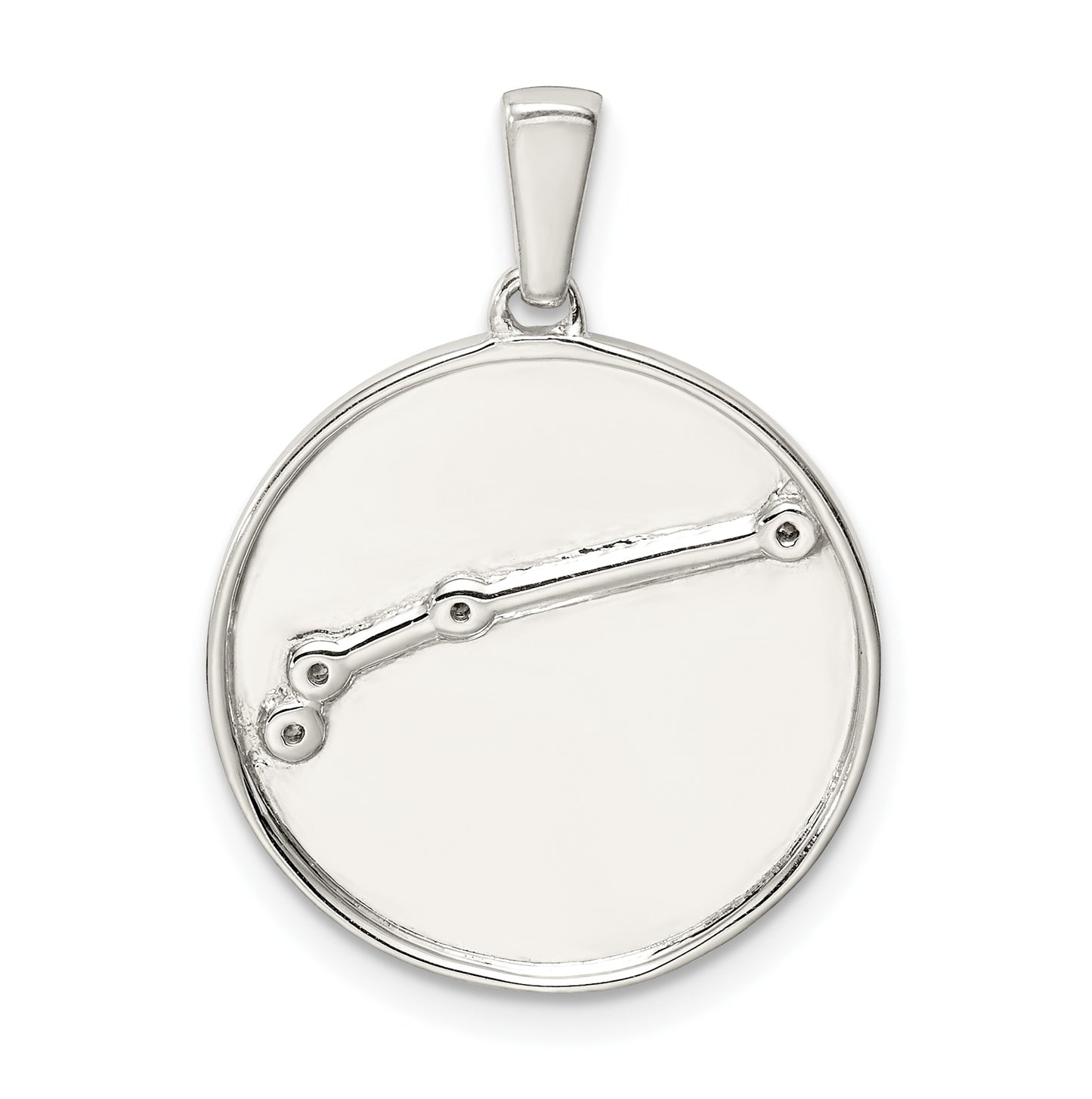 Sterling Silver Rhodium plated & Cubic Zirconia Aries Zodiac Pendant
