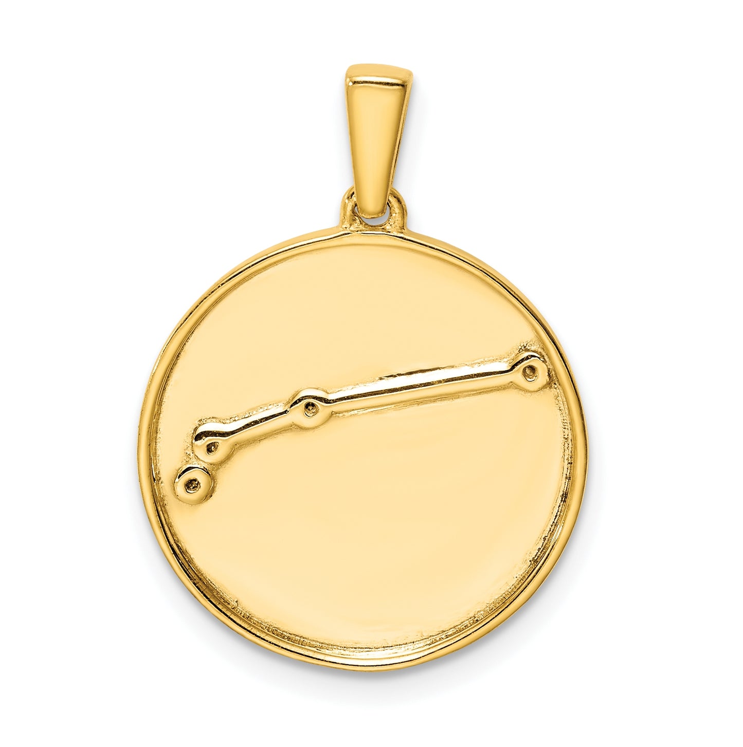 Sterling Silver Gold plated & Cubic Zirconia Aries Zodiac Pendant
