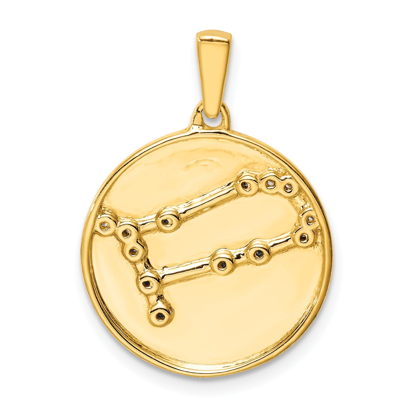 Sterling Silver Gold plated & Cubic Zirconia Gemini Zodiac Pendant