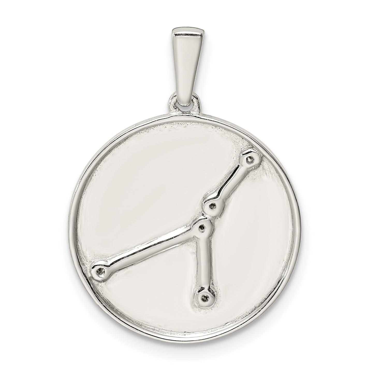 Sterling Silver Rhodium plated & Cubic Zirconia Cancer Zodiac Pendant