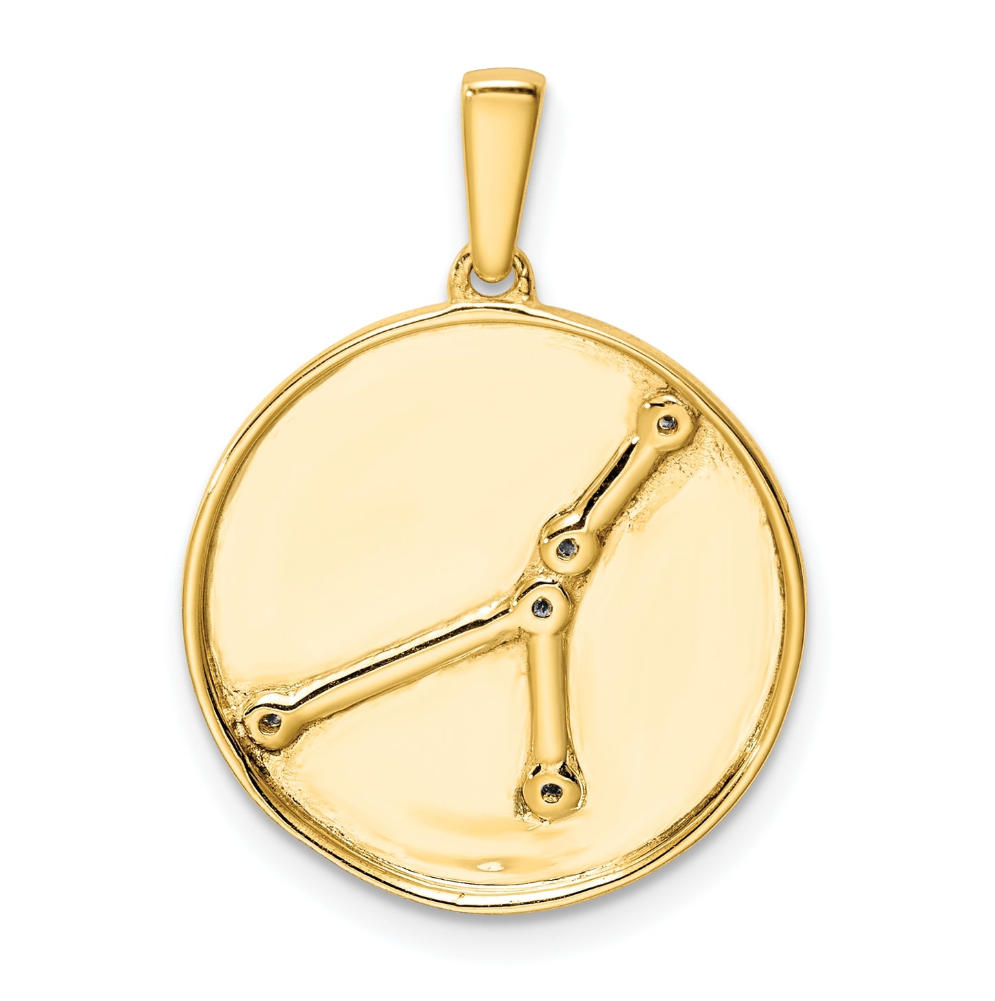 Sterling Silver Gold plated & Cubic Zirconia Cancer Zodiac Pendant