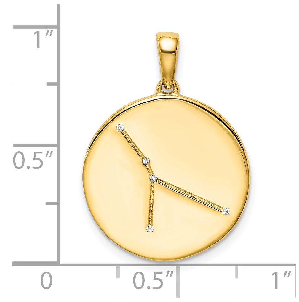Sterling Silver Gold plated & Cubic Zirconia Cancer Zodiac Pendant