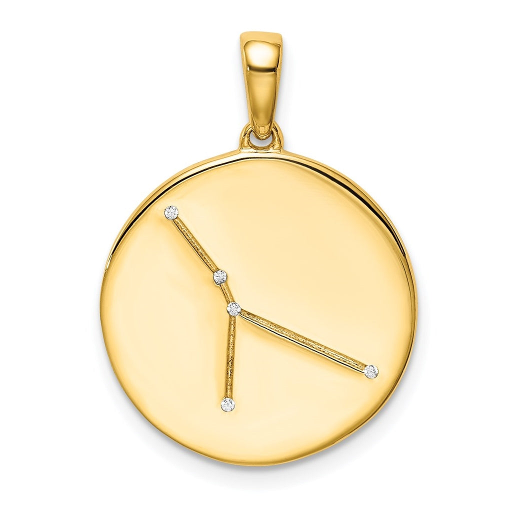 Sterling Silver Gold plated & Cubic Zirconia Cancer Zodiac Pendant