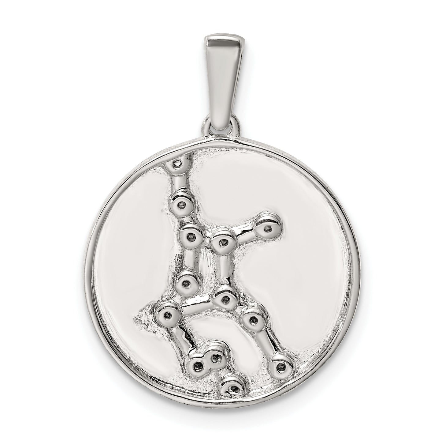 Sterling Silver Rhodium plated & Cubic Zirconia Virgo Zodiac Pendant