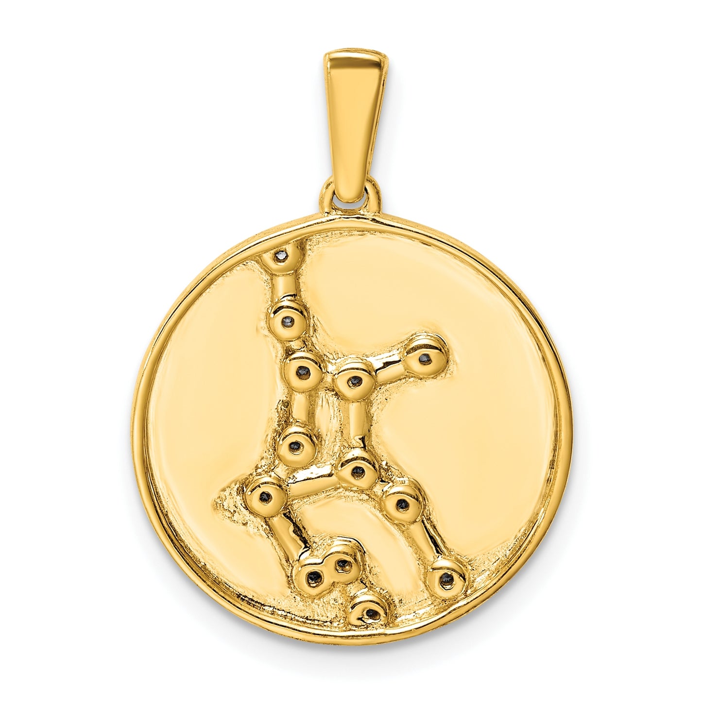Sterling Silver Gold plated & Cubic Zirconia Virgo Zodiac Pendant