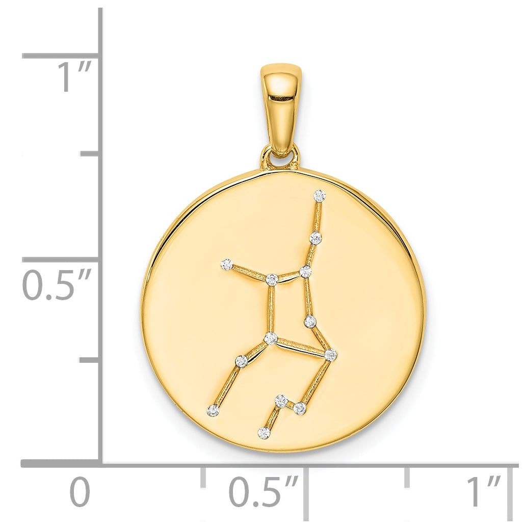 Sterling Silver Gold plated & Cubic Zirconia Virgo Zodiac Pendant