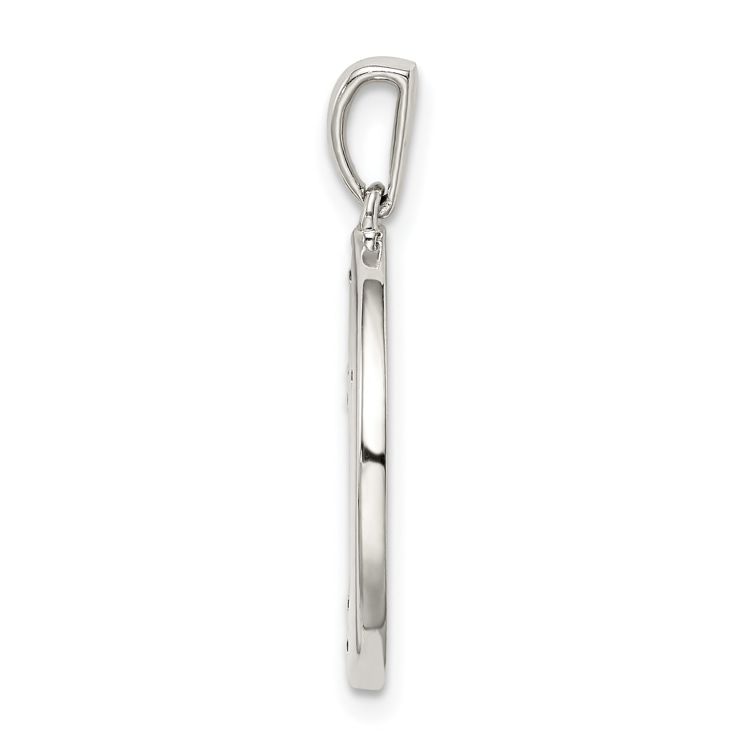 Sterling Silver Rhodium plated & Cubic Zirconia Libra Zodiac Pendant