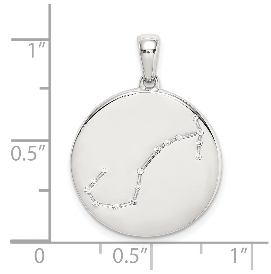 Sterling Silver Rhodium plated & Cubic Zirconia Scorpio Zodiac Pendant