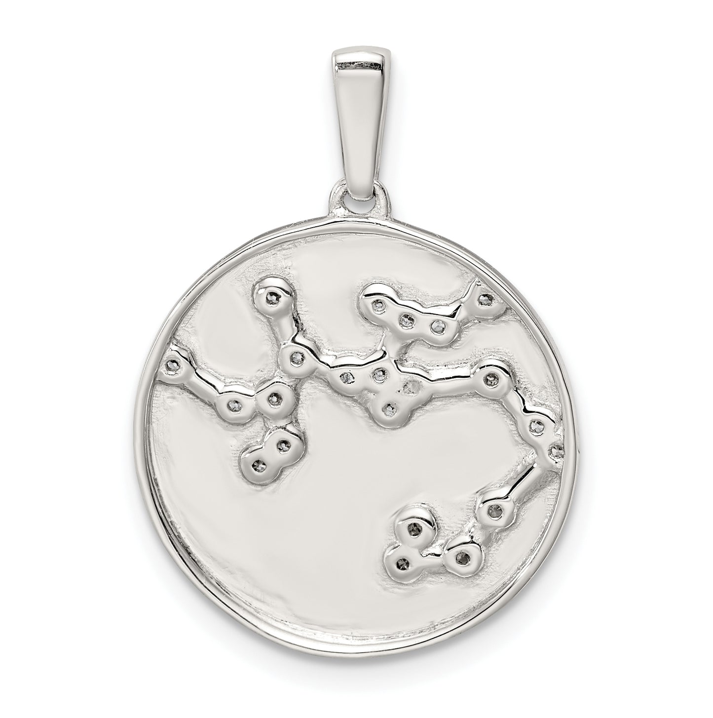 Sterling Silver Rhodium plated & Cubic Zirconia Sagittarius Zodiac Pendant