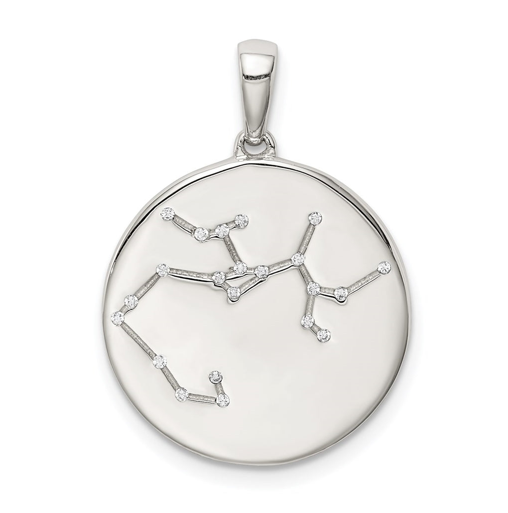 Sterling Silver Rhodium plated & Cubic Zirconia Sagittarius Zodiac Pendant