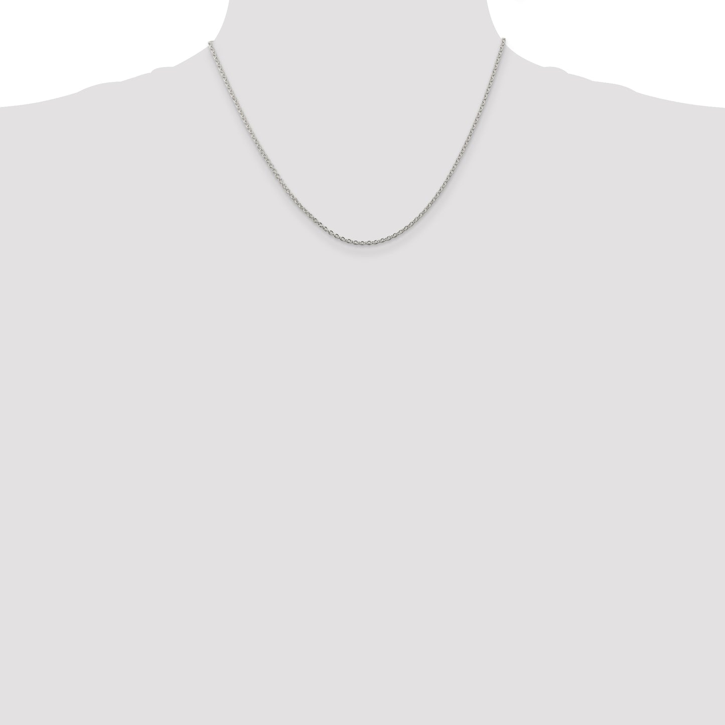 Sterling Silver 1.95mm Cable Chain with 2in ext.