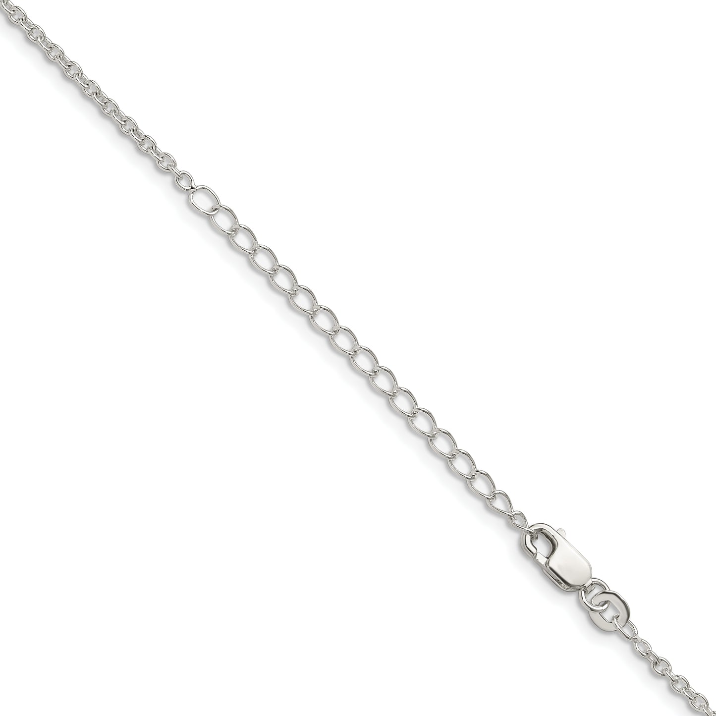 Sterling Silver 1.95mm Cable Chain with 2in ext.