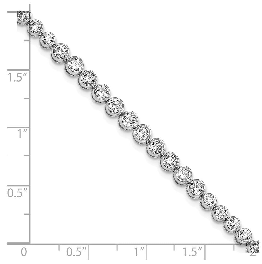 10k Yellow Gold 3ct Lab Grown Diamond VS/SI+ G+ Complete Round Bezel Set 7in Tennis Bracelet – Elegant Jewelry Gift for Birthday, Anniversary, Engagement, Wedding
