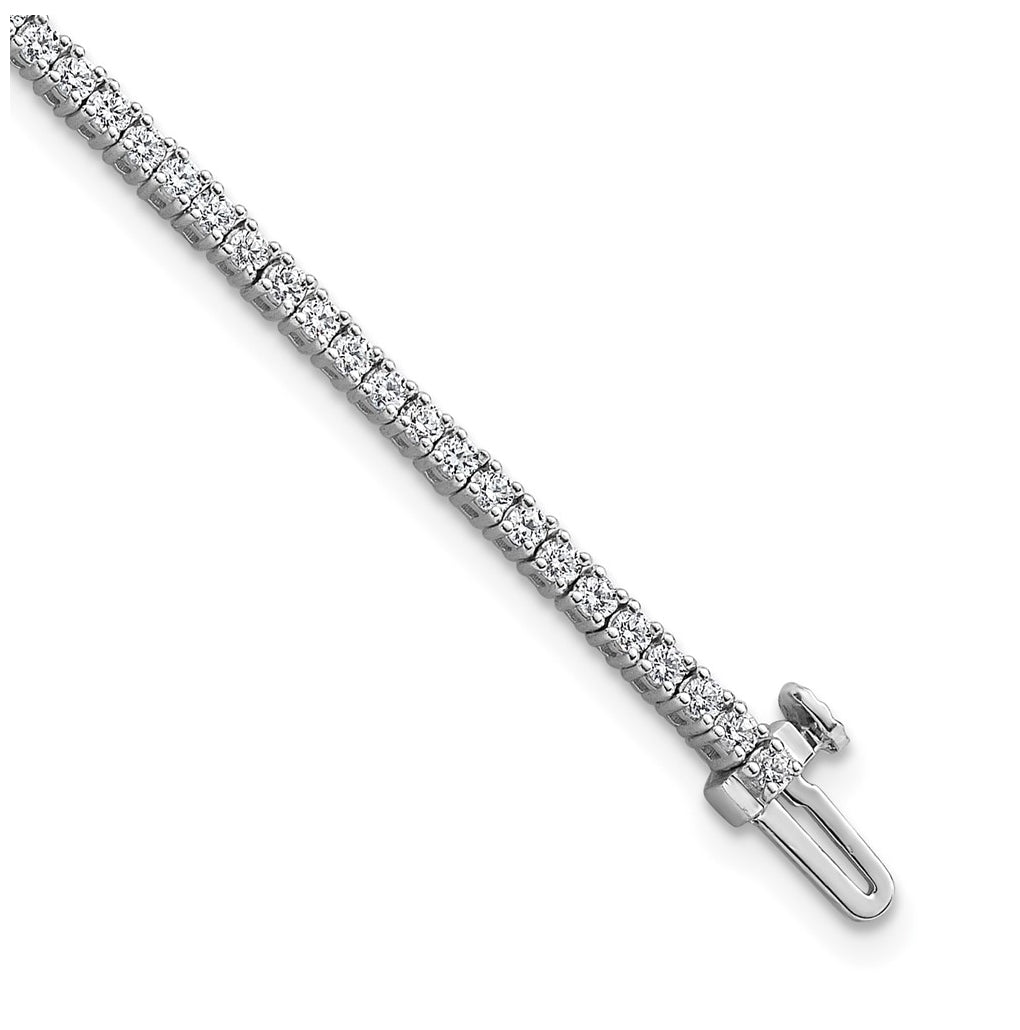Sterling Silver Rhodium-plated 2ct Lab Grown Diamond VS/SI+ G+ Complete Tennis Bracelet – Elegant Jewelry Gift for Birthday, Anniversary, Engagement, Wedding
