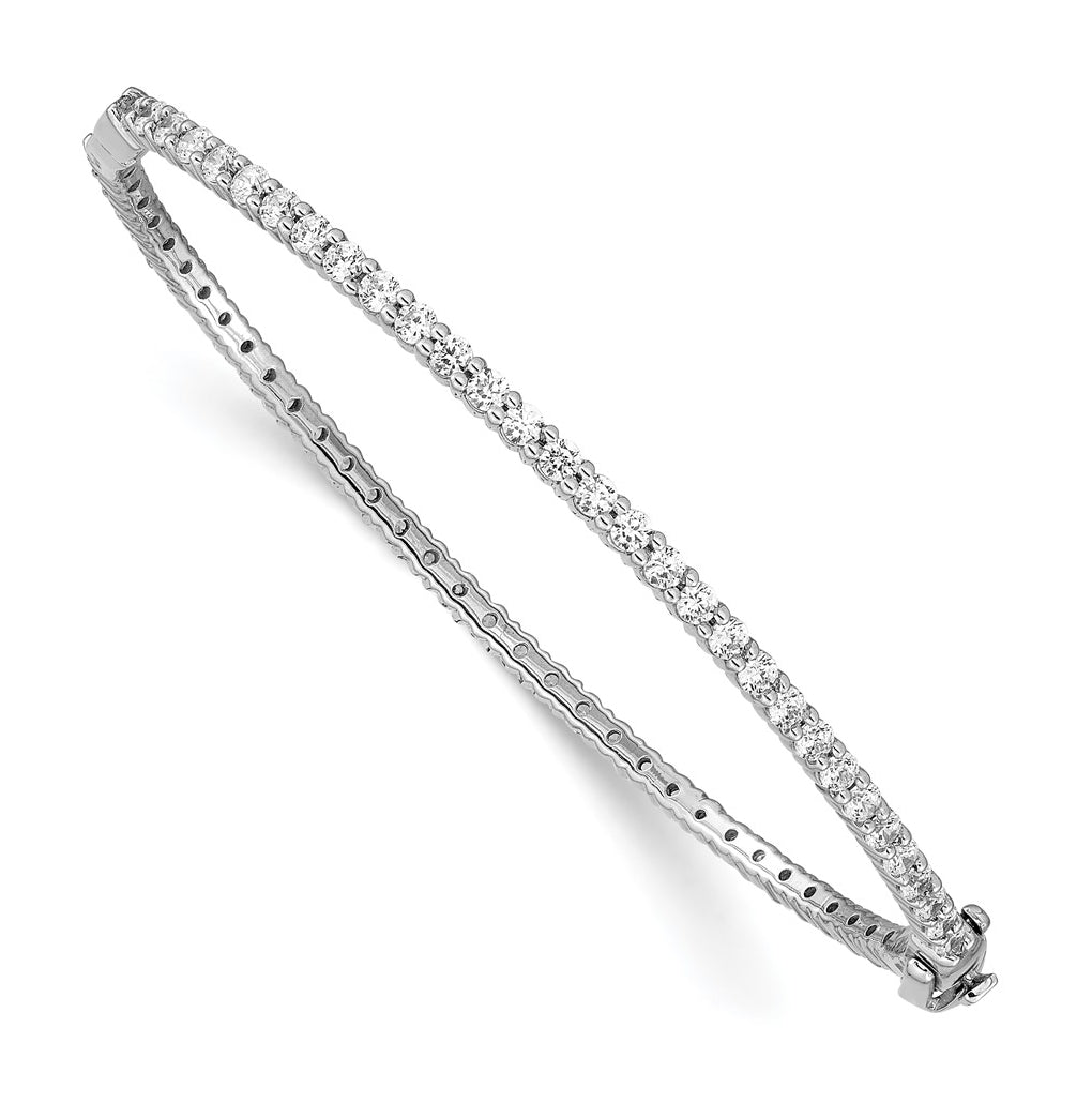 10k White Gold 2 1/2ct Lab Grown Diamond VS/SI+ G+ Complete Eternity Bangle – Elegant Jewelry Gift for Birthday, Anniversary, Engagement, Wedding