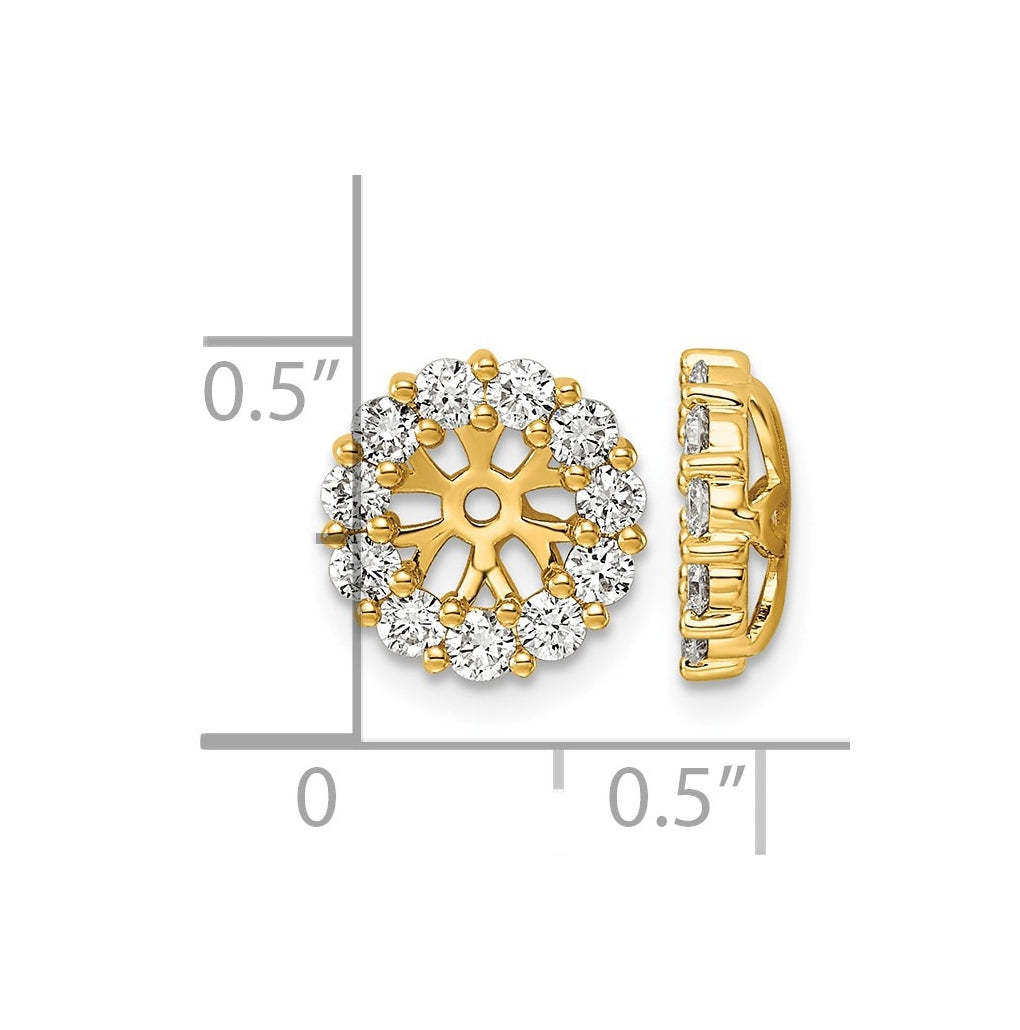 14k White Gold 1ct Lab Grown Diamond VS/SI+ G+ Complete Earring Jackets – Elegant Jewelry Gift for Birthday, Anniversary, Engagement, Wedding