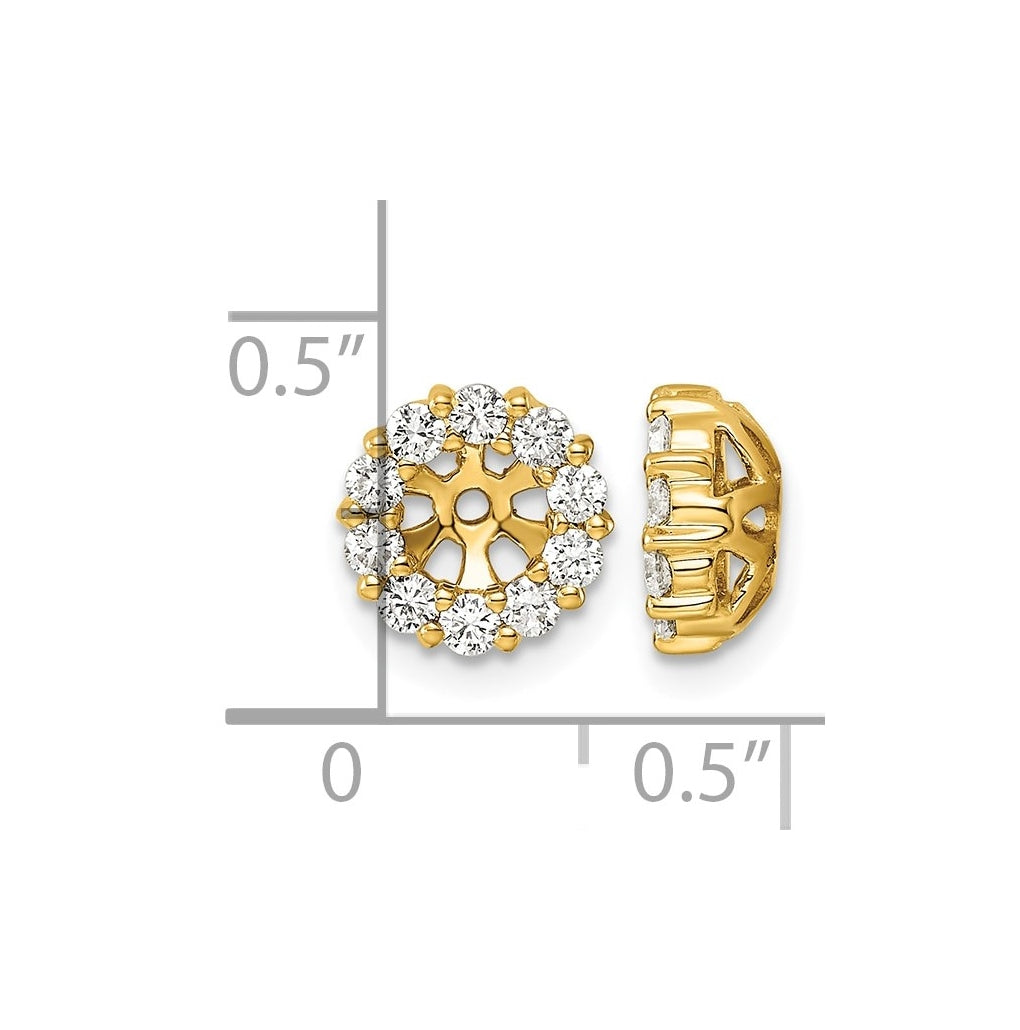 14k White Gold 5/8ct Lab Grown Diamond VS/SI+ G+ Complete Earring Jackets – Elegant Jewelry Gift for Birthday, Anniversary, Engagement, Wedding