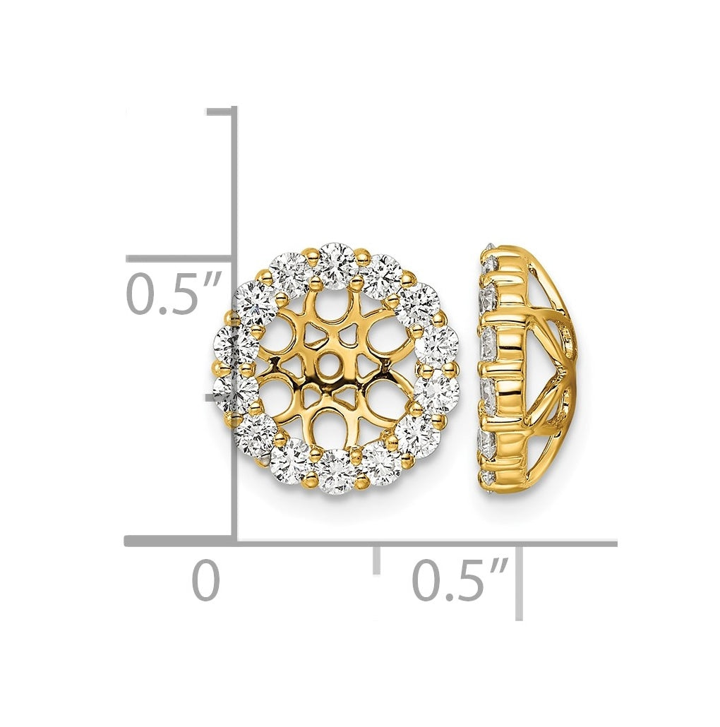 14k White Gold 1ct Lab Grown Diamond VS/SI+ G+ Complete Earrings Jackets – Elegant Jewelry Gift for Birthday, Anniversary, Engagement, Wedding