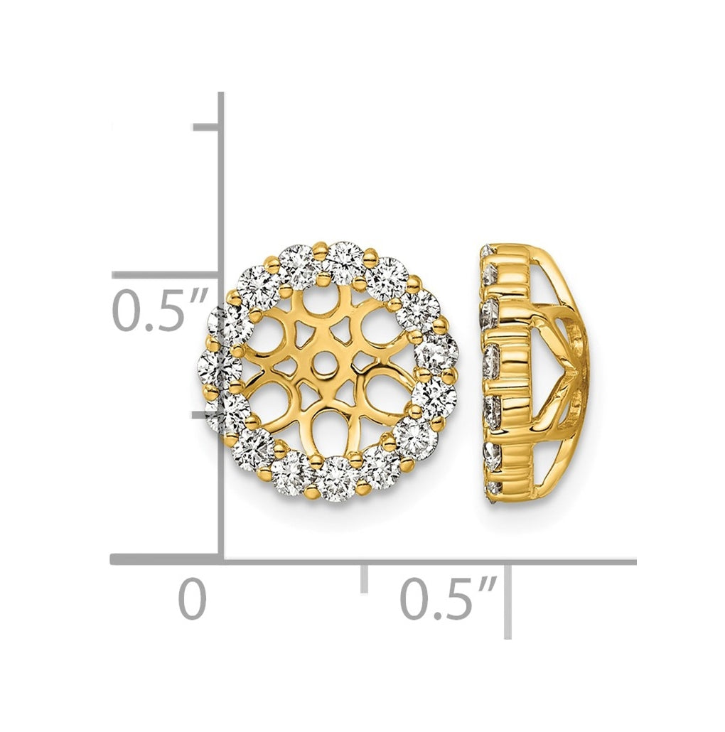 14k White Gold 1ct Lab Grown Diamond VS/SI+ G+ Complete Earrings Jackets – Elegant Jewelry Gift for Birthday, Anniversary, Engagement, Wedding