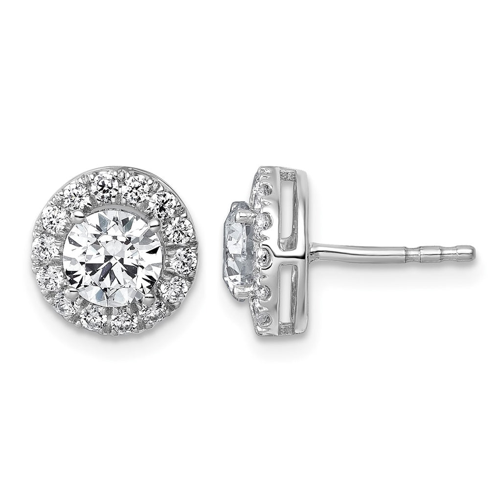 10K Yellow Gold 5/8ct Lab Grown Diamond VS+ F+ Round Complete Halo Post Earrings – Elegant Jewelry Gift for Birthday, Anniversary, Engagement, Wedding