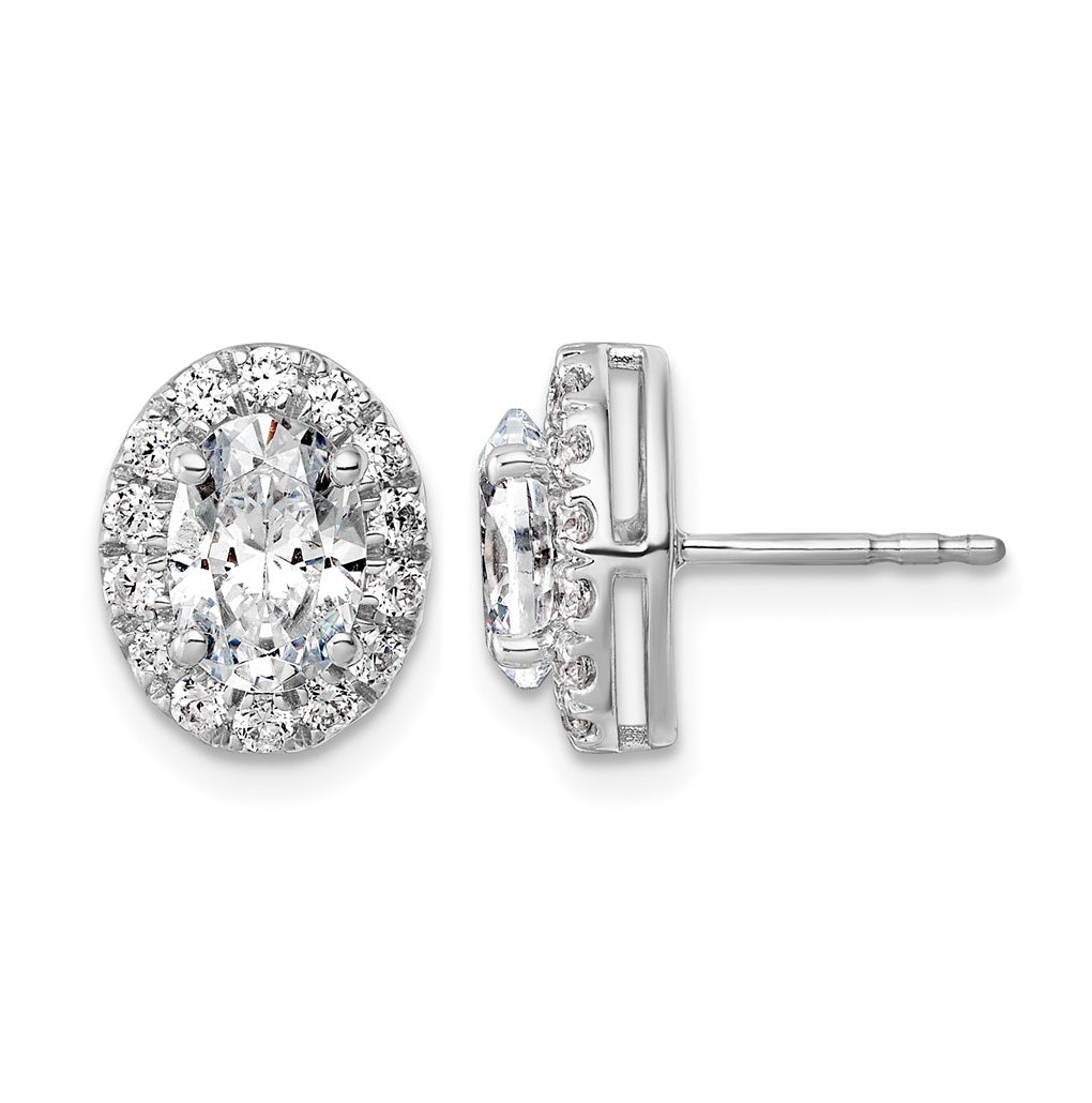 10K Yellow Gold 5/8ct Lab Grown Diamond VS+ F+ Complete Oval Halo Earrings – Elegant Jewelry Gift for Birthday, Anniversary, Engagement, Wedding