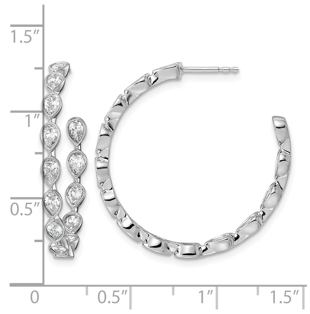 10k White Gold 2ct Lab Grown Diamond VS+ F+ Pear Complete C-Hoop Earrings – Elegant Jewelry Gift for Birthday, Anniversary, Engagement, Wedding