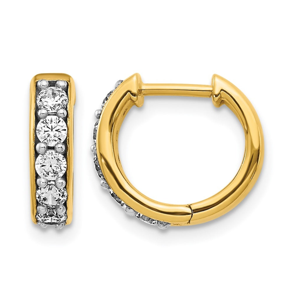 10K White Gold 1/4ct Lab Grown Diamond VS/SI+ G+ Complete Hinged Hoop Earrings – Elegant Jewelry Gift for Birthday, Anniversary, Engagement, Wedding