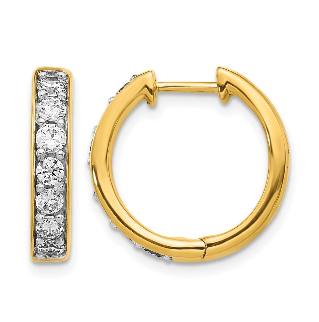 10K White Gold 1/4ct Lab Grown Diamond VS/SI+ G+ Complete Hinged Hoop Earrings – Elegant Jewelry Gift for Birthday, Anniversary, Engagement, Wedding