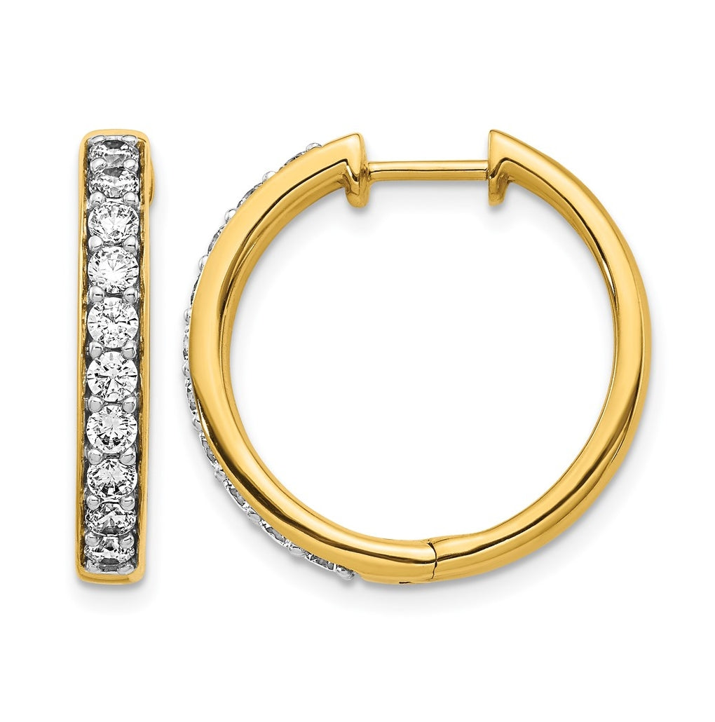 10K White Gold 1/3ct Lab Grown Diamond VS/SI+ G+ Complete Hinged Hoop Earrings – Elegant Jewelry Gift for Birthday, Anniversary, Engagement, Wedding