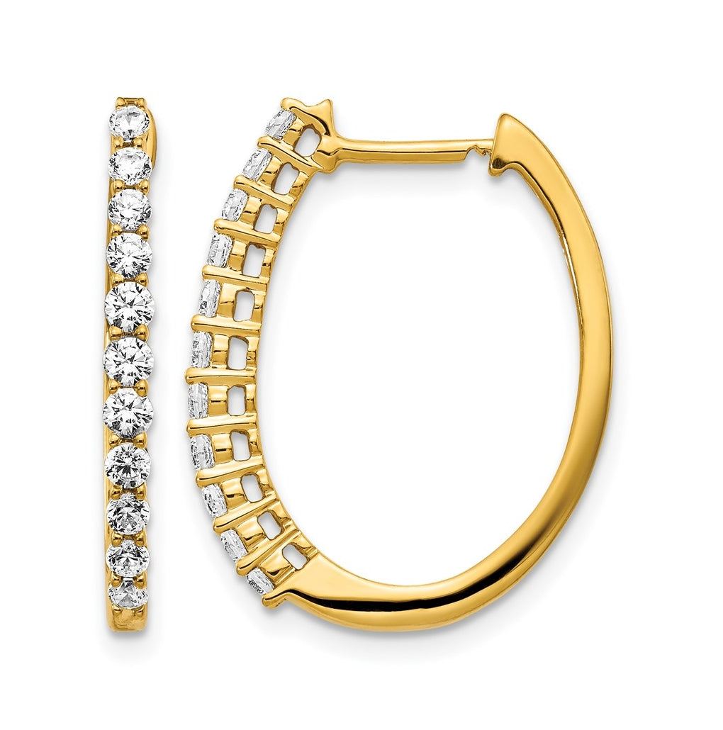 10k White Gold 3/4ct Lab Grown Diamond VS/SI+ G+ Complete Hinged Hoop Earrings – Elegant Jewelry Gift for Birthday, Anniversary, Engagement, Wedding