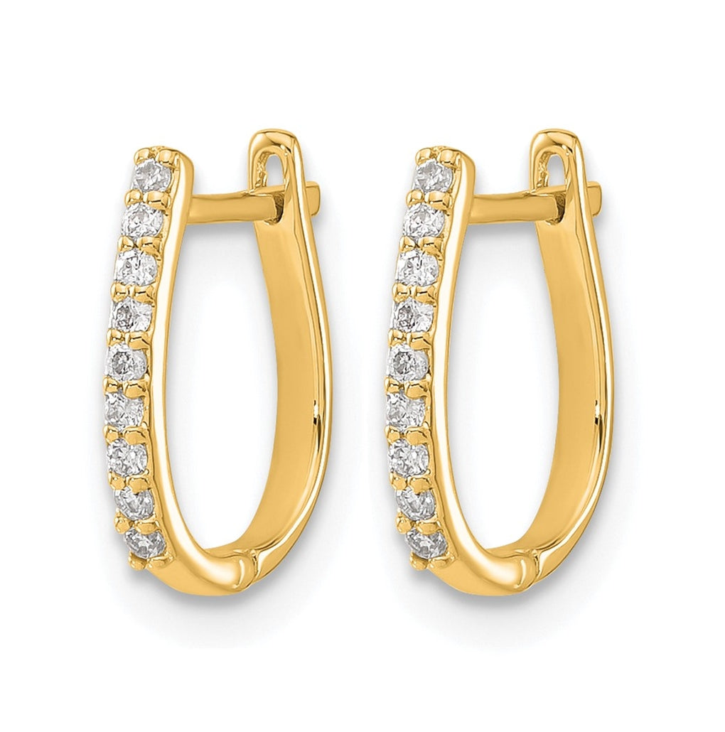 10k Yellow Gold 1/10 ct Lab Grown Diamond VS/SI+ G+ Complete Hinged Hoop Earrings – Elegant Jewelry Gift for Birthday, Anniversary, Engagement, Wedding