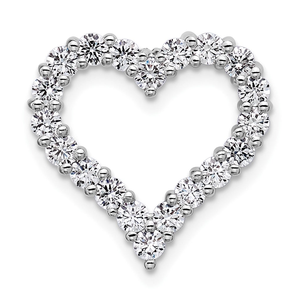 10K Yellow Gold 1ct Lab Grown Diamond VS+ F+ Complete Heart Chain Slide – Elegant Jewelry Gift for Birthday, Anniversary, Engagement, Wedding