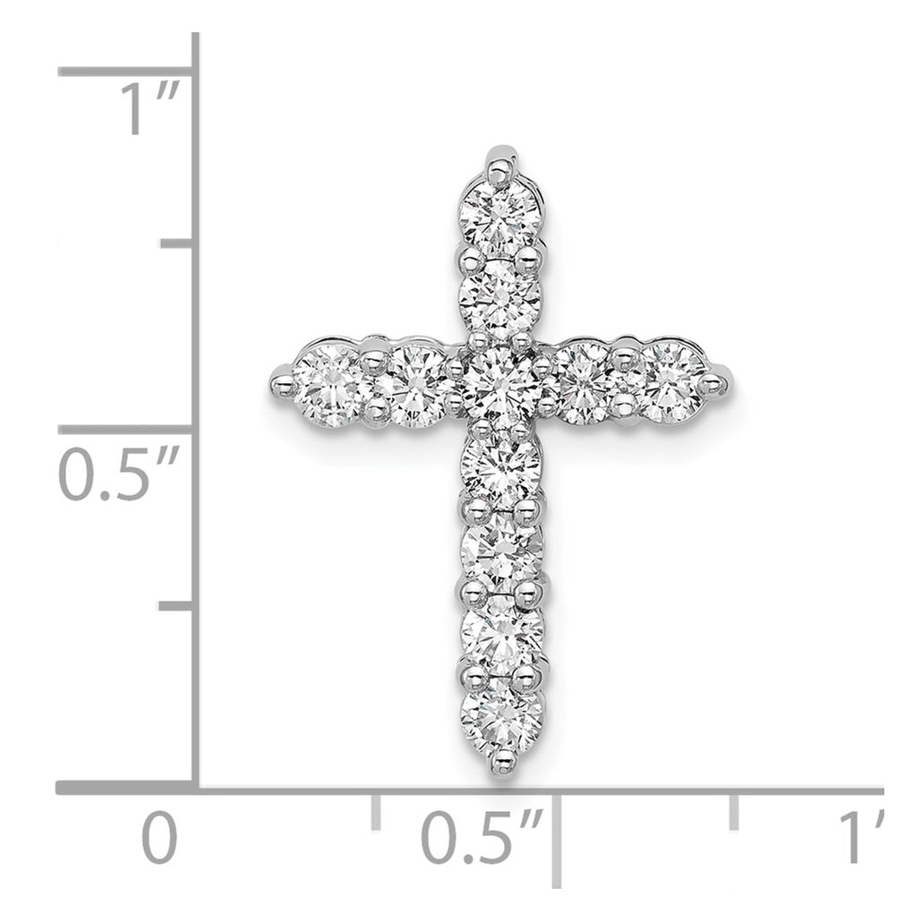 10K Yellow Gold 1ct Lab Grown Diamond VS/SI+ G+ Complete Cross Chain Slide Pendant – Elegant Jewelry Gift for Birthday, Anniversary, Engagement, Wedding