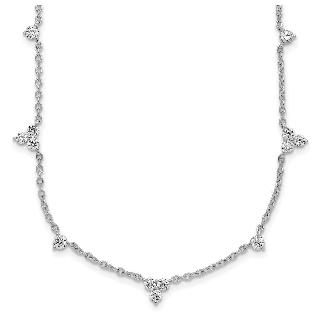 10K Yellow Gold 1 3/4ct Lab Grown Diamond VS/SI+ G+ Complete 11 Station 18in Necklace – Elegant Jewelry Gift for Birthday, Anniversary, Engagement, Wedding