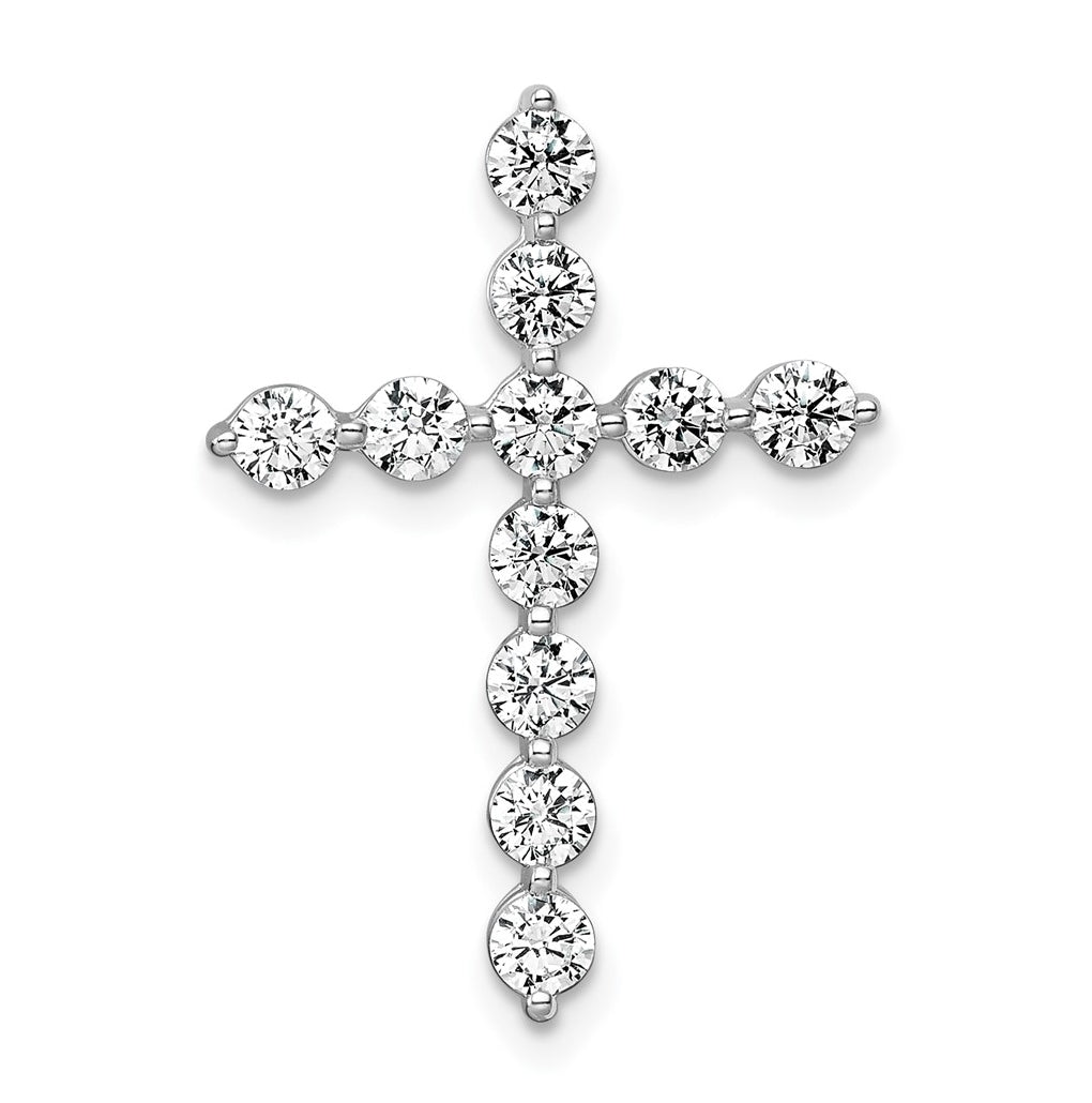 10K Yellow Gold 1/2ct Lab Grown Diamond VS+ F+ Complete Cross Chain Slide Pendant – Elegant Jewelry Gift for Birthday, Anniversary, Engagement, Wedding