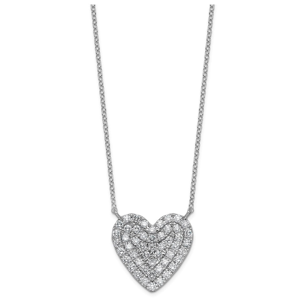 Sterling Silver Rhodium-plated 1/2 ctw Lab Grown Diamond VS+ F+ Round Cluster Necklace – Elegant Jewelry Gift for Birthday, Anniversary, Engagement, Wedding