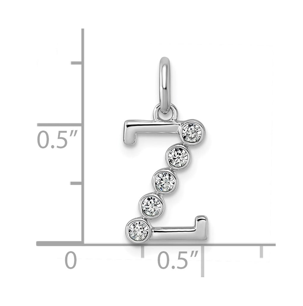 Sterling Silver Rhodium-plated 0.16 Cttw Lab Grown Diamond VS+ F+ Letter A Comp Pendant – Elegant Jewelry Gift for Birthday, Anniversary, Engagement, Wedding