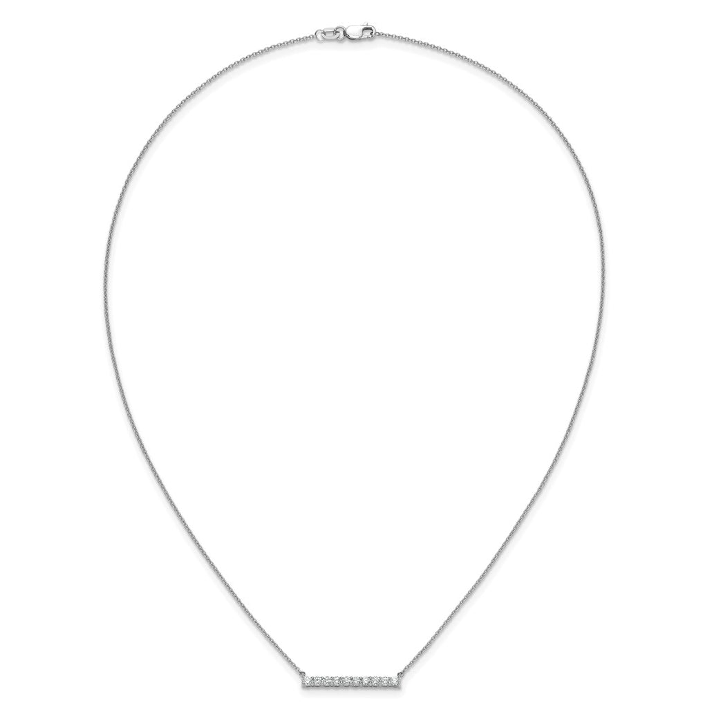 10k White Gold 1/4ct Lab Grown Diamond VS/SI+ G+ Complete 18in Bar Necklace – Elegant Jewelry Gift for Birthday, Anniversary, Engagement, Wedding