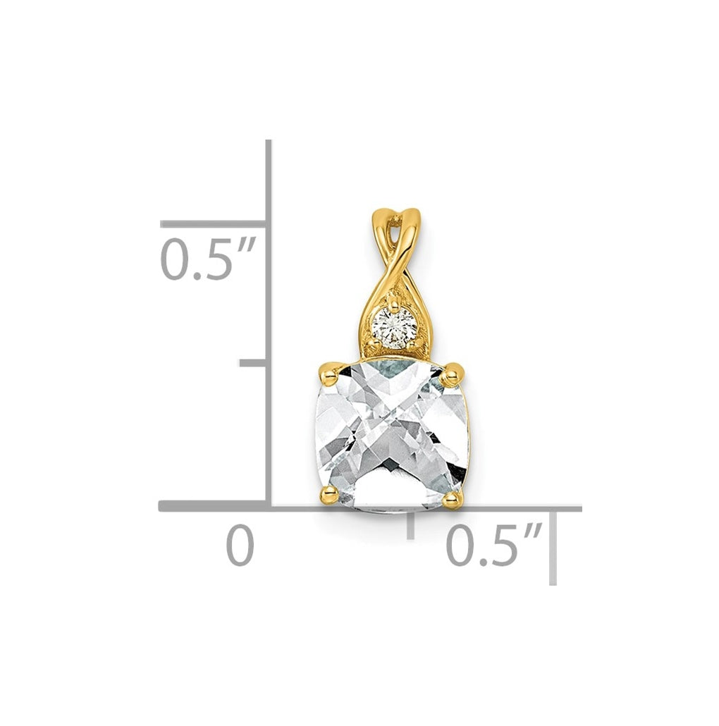 14k White Gold Checkerboard Amethyst and Lab Grown Diamond VS/SI+ G+ February Birthstone Complete Pendant – Elegant Jewelry Gift for Birthday, Anniversary, Engagement, Wedding