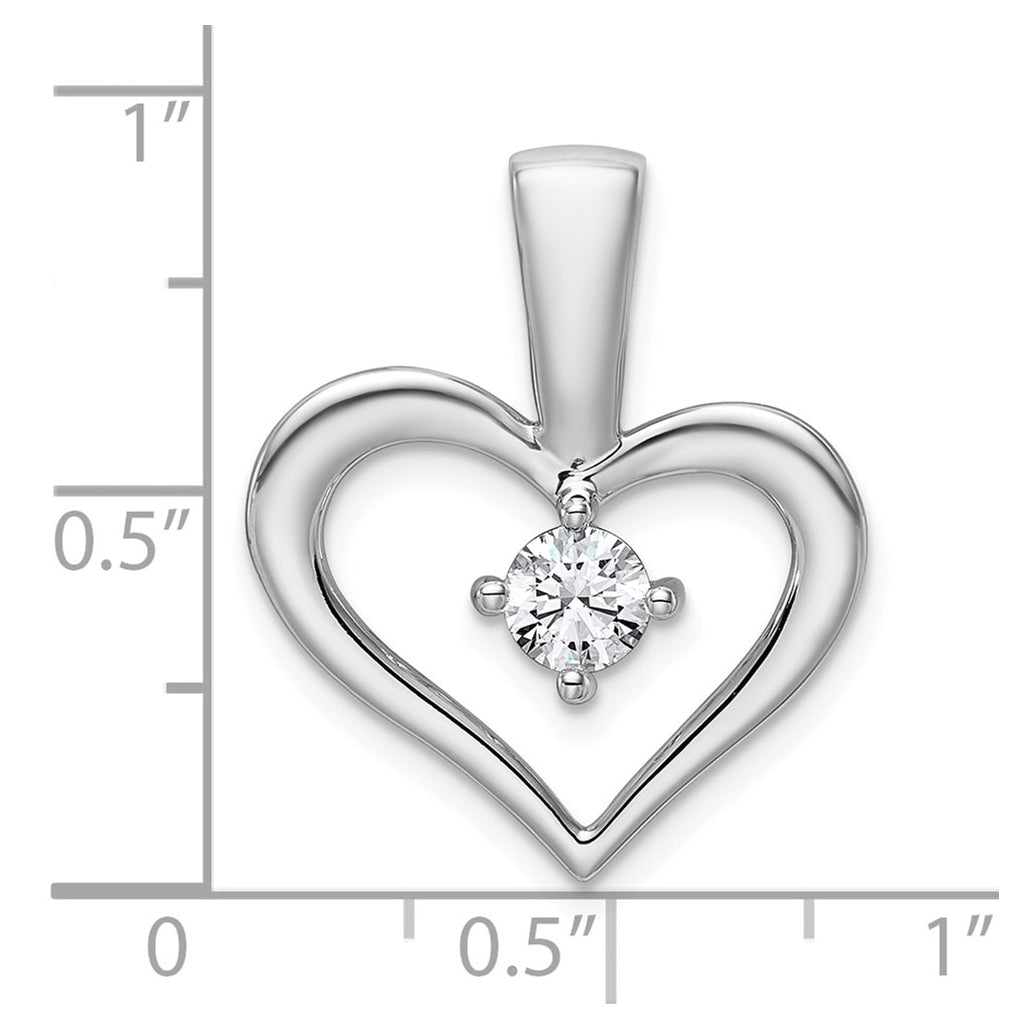 14K Yellow Gold .06 Lab Grown Diamond VS/SI+ G+ Complete Heart Pendant – Elegant Jewelry Gift for Birthday, Anniversary, Engagement, Wedding