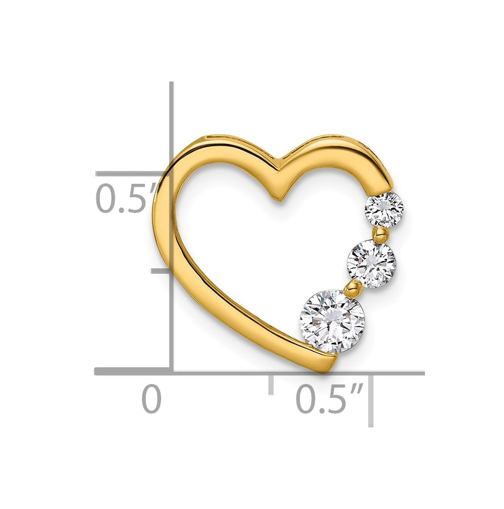 14k Rose Gold 3/8ct. Lab Grown Diamond VS/SI+ G+ Complete Heart Chain Slide – Elegant Jewelry Gift for Birthday, Anniversary, Engagement, Wedding