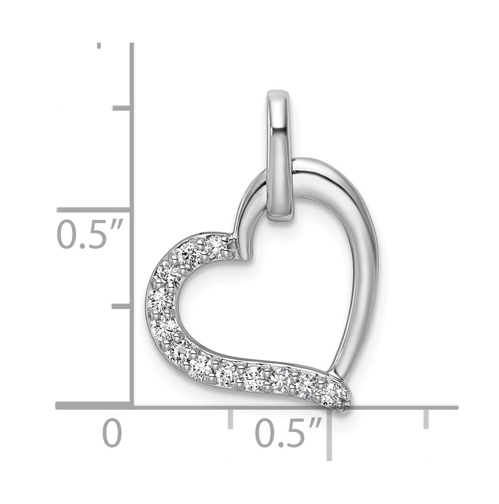 14k White Gold 1/10ct. Lab Grown Diamond VS/SI+ G+ Complete Heart Pendant – Elegant Jewelry Gift for Birthday, Anniversary, Engagement, Wedding