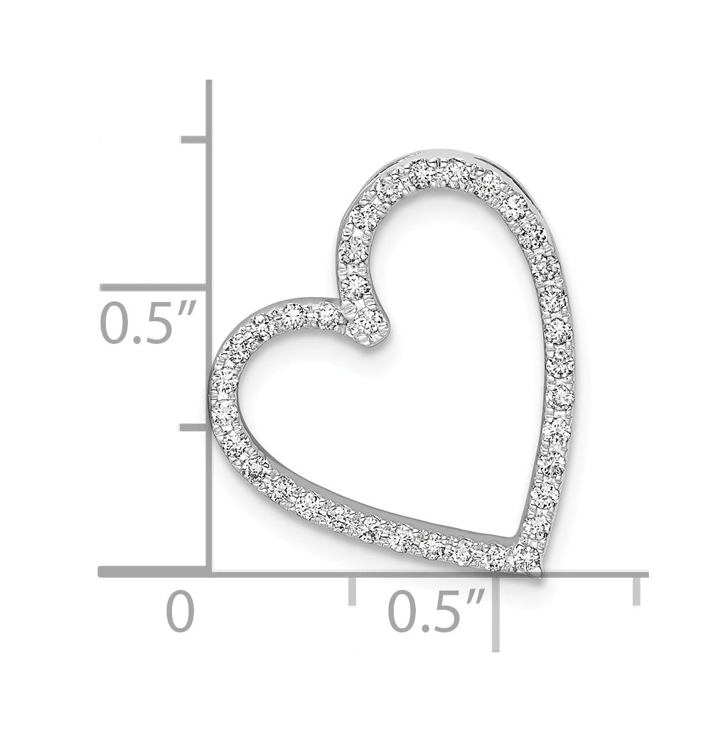 14K Yellow Gold 1/5ct. Lab Grown Diamond VS/SI+ G+ Vintage Complete Heart Chain Slide – Elegant Jewelry Gift for Birthday, Anniversary, Engagement, Wedding